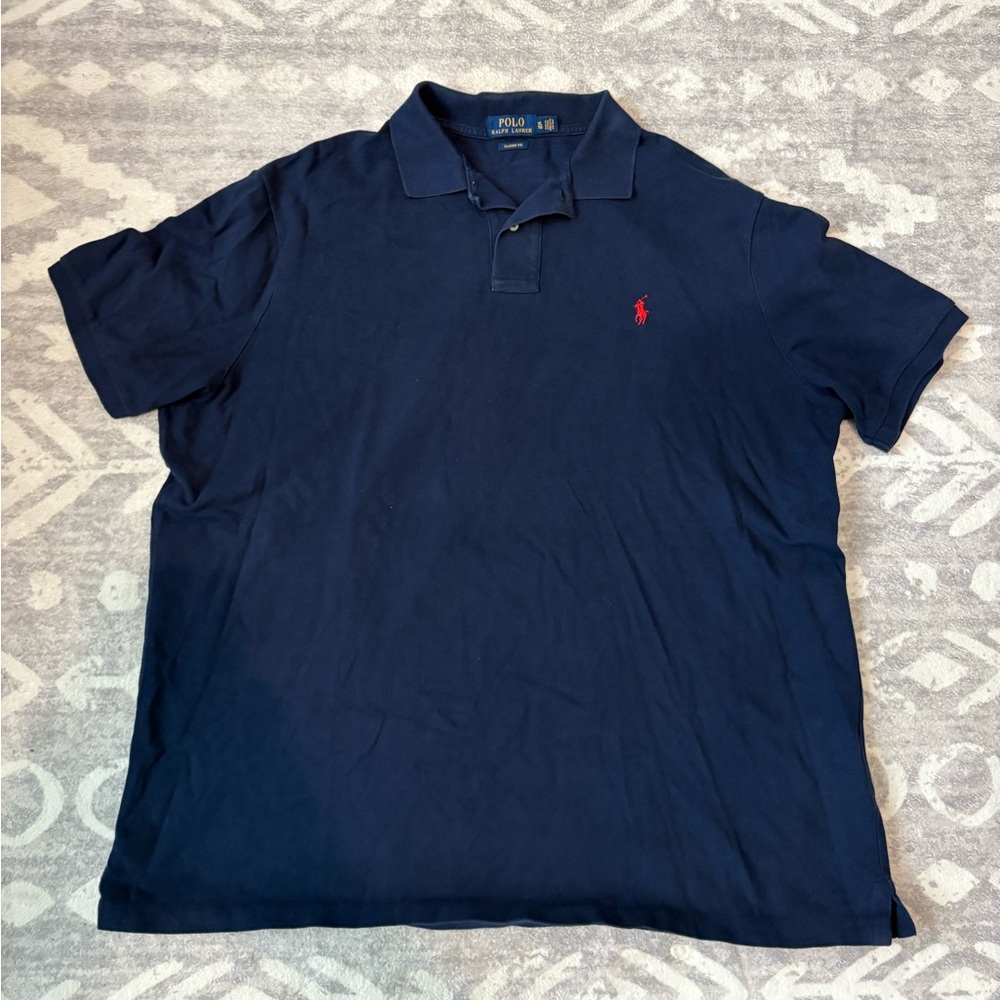 Ralph Lauren Men's Polo Shirt in Navy with Red Logo
